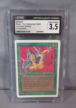 BERSERK Unlimited Edition Uncommon 1993 MTG Magic CGC 3.5 Very Good+ - Image 1