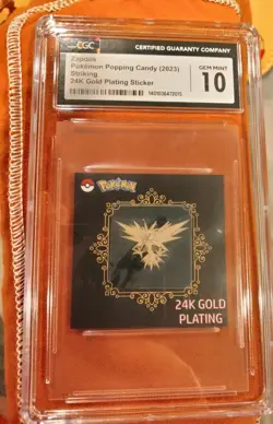 CGC 10 Zapdos 24K Gold Plating Sticker - Pokemon Candy Stickers (2023) Korean - Image 1