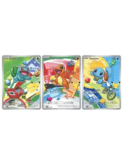 Pokemon TCG First Partner Illustration Collection Series 1 GEN 1 Starters Set - Image 1