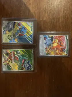 Pokemon TCG First Partner Illustration Collection Series 1 GEN 1 Starters Set - Image 1