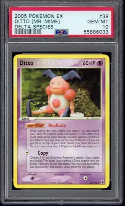 2005 Pokemon Ditto [Mr. Mime] 38/113 PSA 10 (Delta Species) - Image 1