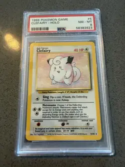 Pokemon TCG Clefairy 5/102 Base Set Holo Rare PSA 8 Wizards of the Coast - Image 1