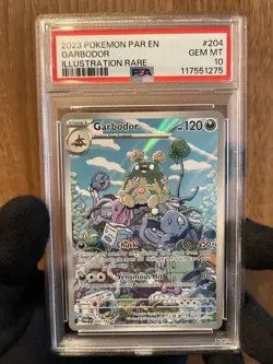 2023 POKEMON PAR EN-PARADOX RIFT ILLUSTRATION RARE #204 GARBODOR PSA 10 - Image 1