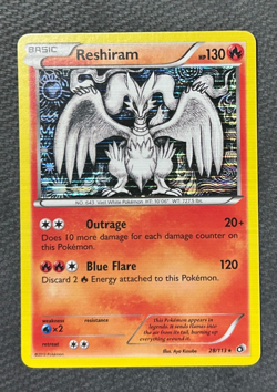 Pokemon Reshiram Holo B&W Legendary Treasures 28/113 - NM - Image 2