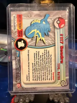 Pokemon TCG - Seadra - #117 - Blue Topps TV Animation - HP Silver Foil (2000) - Image 2