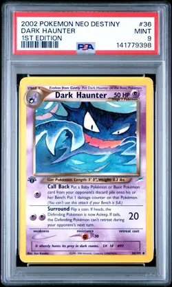 POKEMON 2002 1ST EDITION DARK HAUNTER NEO DESTINY PSA 9 - Image 1