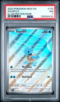 2023 POKEMON MEW EN-151 ILLUSTRATION RARE #170 SQUIRTLE PSA 7 - Image 1
