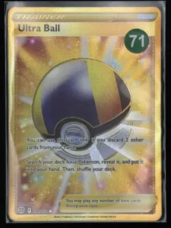 Pokemon TCG Ultra Ball 186/172 Secret Rare Gold Trainer Brilliant Stars NM+ - Image 3