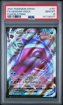 2021 POKEMON SWORD & SHIELD FUSION STRIKE 157/264 GENGAR VMAX PSA 10 - Image 1