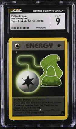 CGC 9 Potion Energy 1st Edition Team Rocket 82/82 Pokemon 2000 - Image 1