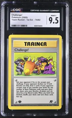 2000 Pokemon Team Rocket 1st Edition Challenge! 74/82 PSA CGC 9.5 Mint Trainer - Image 1