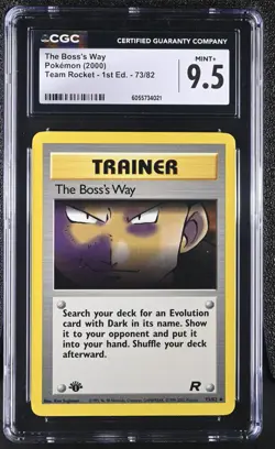 2000 Pokemon 1st Edition PSA CGC 9.5 Team Rocket The Boss's Way 73/82 - Image 1