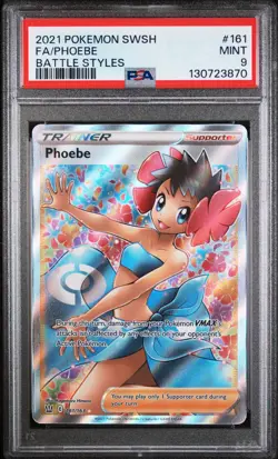 Phoebe Pokemon Sword & Shield Battle Styles 161//163 PSA 9 - Image 1