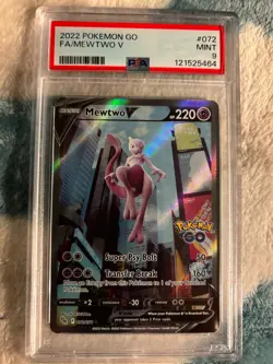 PSA 9 MewTwo V (Full Art) 2022 Pokemon Go #072 - Image 1
