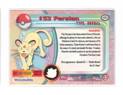 Persian #53 Non-Foil Topps Red Logo Pokemon TV Animation Edition - Image 2