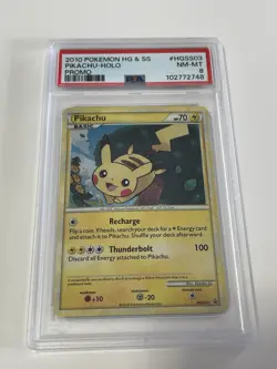 2010 POKEMON HEARTGOLD & SOULSILVER PROMO #HGSS03 PIKACHU-HOLO PROMO PSA 8 - Image 1