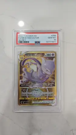 Mewtwo VStar 086/078 Secret Rare PSA 10 TCG Pokemon GO - Image 1