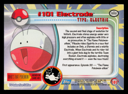 MP - Pokemon Topps Electrode #101 TV Animation Edition Smooth Foil - Image 2