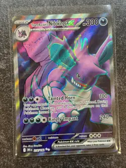2024 Pokemon Destined Rivals Team Rocket's Nidoking EX Holo Full Art #216/182 - Image 1