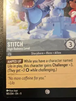 Stitch - High Badness Level 185/204 Common Winterspell Disney Lorcana TCG - Image 4