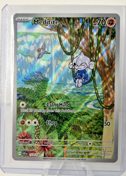Meditite - 153/142 - Illustration Rare - Stellar Crown - Pokemon Card - NM/M - Image 1