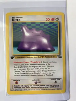 Pokemon TCG Ditto Fossil 18/62 Regular Card, 1st Edition NM - Image 1