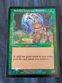 ULTRA RARE MTG Urza’s Destiny Foil - 1 x Rofellos, Llanowar Emissary LP - Image 1