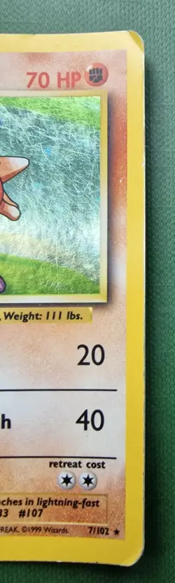 Hitmonchan Holo 7/102 Base Set Rare Pokemon Card | Original WOTC 1999 Vintage - Image 3