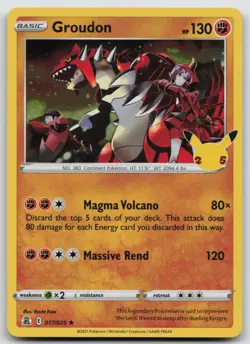 Pokemon Card Groudon Holo Rare Celebrations 017/025 - Image 1