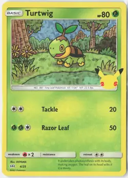 Turtwig 004/025 Promo McDonald's 25th Anniversary Promos Pokemon Holo NM - Image 1