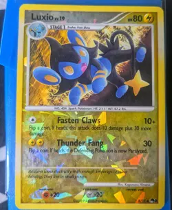 Pokemon Luxio 8/17 Pop Series 8 Ice Cracked Holo Uncommon Card 2008 Mp - Image 1