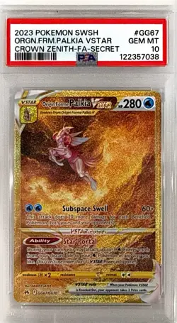Pokemon Origin Forme Palkia VSTAR GG67/GG70 Crown Zenith Secret Rare PSA 10 Holo - Image 1