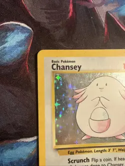 Chansey 3/130 Holo Pokemon Base Set Unlimited Moderately Played Back Whitening - Image 2