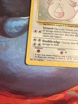 Chansey 3/130 Holo Pokemon Base Set Unlimited Moderately Played Back Whitening - Image 5