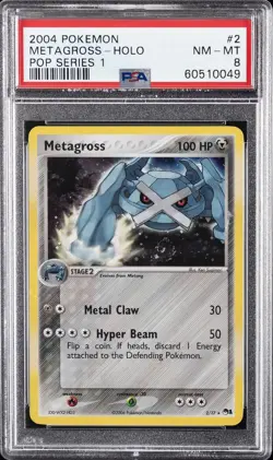 2006 POKEMON POP SERIES 1 #2 METAGROSS-HOLO PSA 8 - Image 1