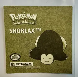 SNORLAX 1999 POKEMON ARTBOX SERIES 1 Rare Gold Foil ANIME STICKER - Image 3