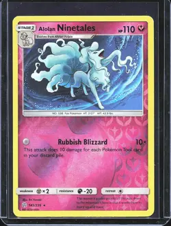 Pokemon TCG Alolan Ninetales 145/236 Cosmic Eclipse Reverse Holo B-0001 - Image 1
