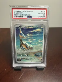 2024 Pokemon—Skarmory #209 SV08: Surging Sparks—Illustration Rare Holo PSA 10 - Image 1