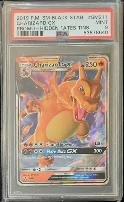 PSA 9 MINT Charizard GX SM211 Black Star Promos Hidden Fates Holo Pokemon 2019 - Image 1