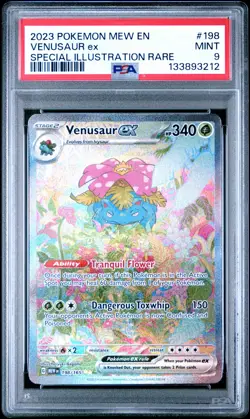2023 POKEMON MEW EN-151 SPECIAL ILLUSTRATION RARE #198 VENUSAUR EX PSA 9 - Image 1