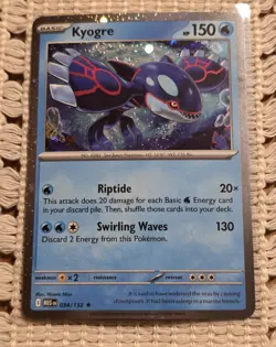 2025 Pokemon Kyogre 034/132 Me01: Mega Evolution Reverse Holo - Image 1