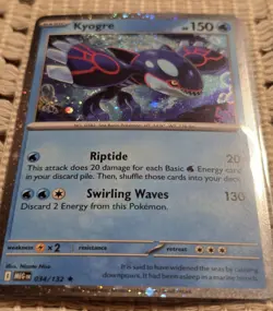 2025 Pokemon Kyogre 034/132 Me01: Mega Evolution Reverse Holo - Image 2