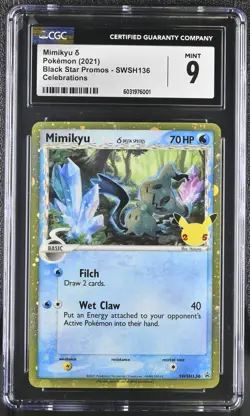 CGC 9 Mimikyu ´ Swsh136 Celebrations Black Star Promos Pokemon Mint - Image 1
