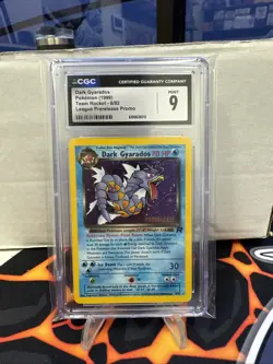 CGC 9 Dark Gyarados 8/82 League Prerelease Promo Team Rocket 1999 Pokemon Card - Image 1