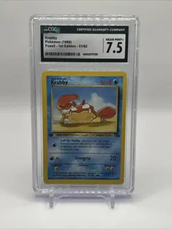 1st Edition Fossil Krabby 51/62 Pokemon Card 1999 - Image 1
