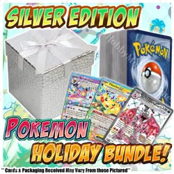 Pokemon TCG Card Lot Mega Pack Holiday Mystery Bundle - Silver Edition - Image 1
