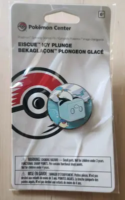 Eiscue Icy Plunge Pin Badge Pokemon Centre 2022 Metal Spinning Scenes NEW - Image 1