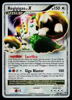 Pokemon Card - Regigigas LV.X Stormfront 100/100 Ultra Rare Holo - Image 1