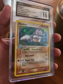 (TOP POP 10) CGC 10 GEM MINT Pokemon Rhydon Reverse Holo EX Hidden Legend 46/101 - Image 1
