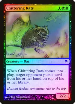 Chittering Rats FOIL Darksteel HEAVILY PLD Black Common MAGIC MTG CARD ABUGames - Image 1